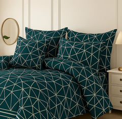 Teal Luxe Lines 7-PCS KING SIZE COMFERTER SET NS#908