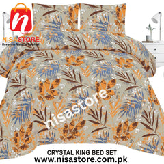 TWIX GOLD 3PCS DIAMOND CRYSTAL BED SHEET KING SIZE/=NS25