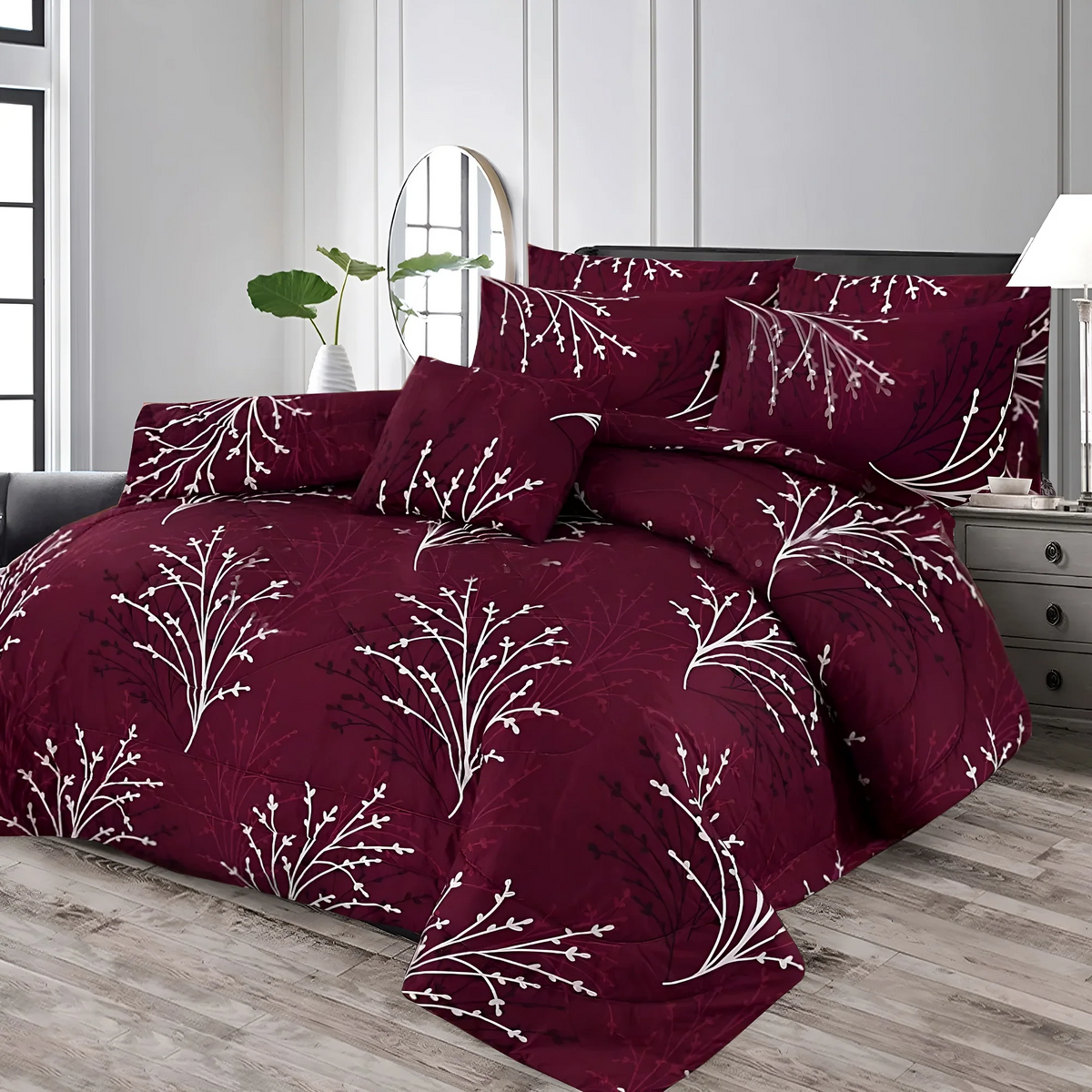 RED ASH SUMMER KING COMFORTER SET – 7 PCS #NS#44