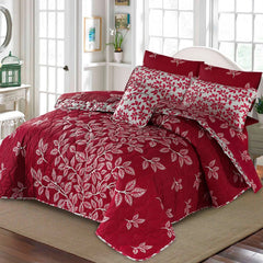 RED FLOWER SUMMER KING COMFORTER SET – 7 PCS #NS-021