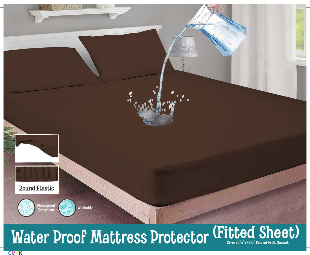 LIGHT BROWN WATERPROOF MATTRESS PROTECTOR/=NS005