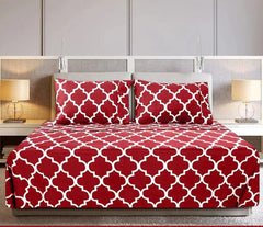 RED STAR KING BED SHEET SET NS#-35