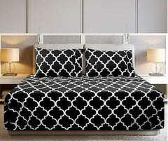 BLACK STAR  KING BED SHEET SET NS#-034