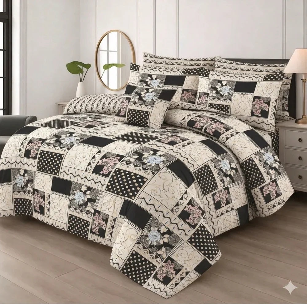 VINTAGE PATCHWORK  SUMMER KING COMFORTER SET – 7 PCS #NS59