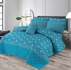 AQUA CYAN SUMMER KING COMFORTER SET – 7 PCS#NS#-038