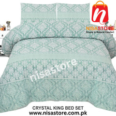 HERSHEY'3PCS DIAMOND CRYSTAL BED SHEET KING SIZE/=NS19