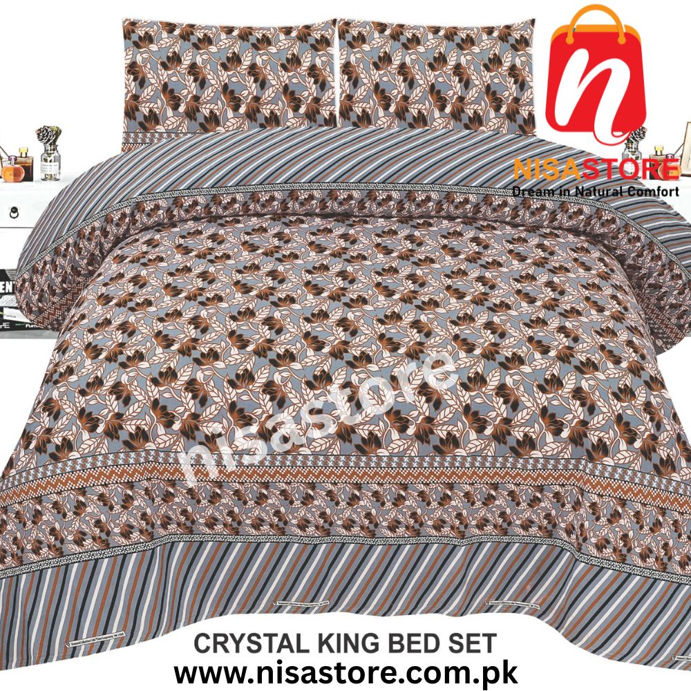 DIMGRAY 3PCS DIAMOND CRYSTAL BED SHEET KING SIZE/=NS18