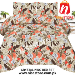 BURLY WOOD 3PCS DIAMOND CRYSTAL BED SHEET KING SIZE/=NS13