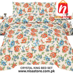 COLLON 3PCS DIAMOND CRYSTAL BED SHEET KING SIZE/=NS009