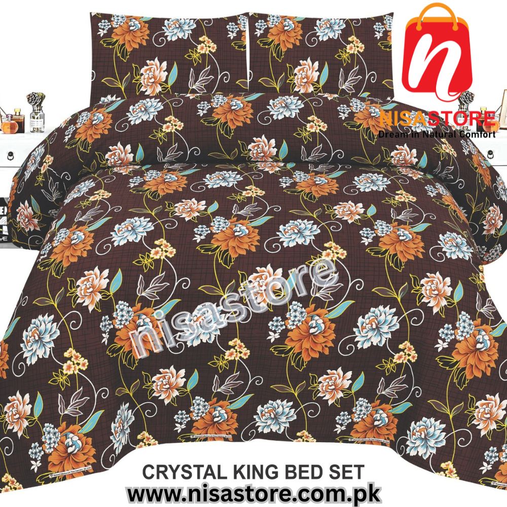 SIENNA 3PCS DIAMOND CRYSTAL BED SHEET KING SIZE/=NS007