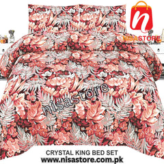 CORAL FLOWE 3PCS DIAMOND CRYSTAL BED SHEET KING SIZE/=NS006